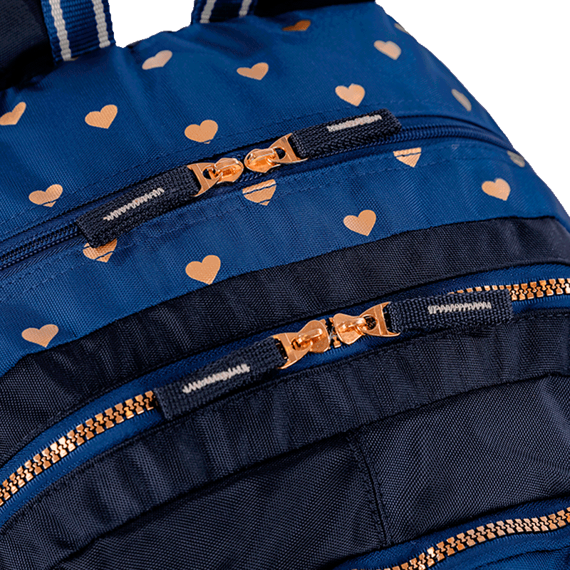 Mochila Grande 2 Compartimentos Capricho Wishes - Azul