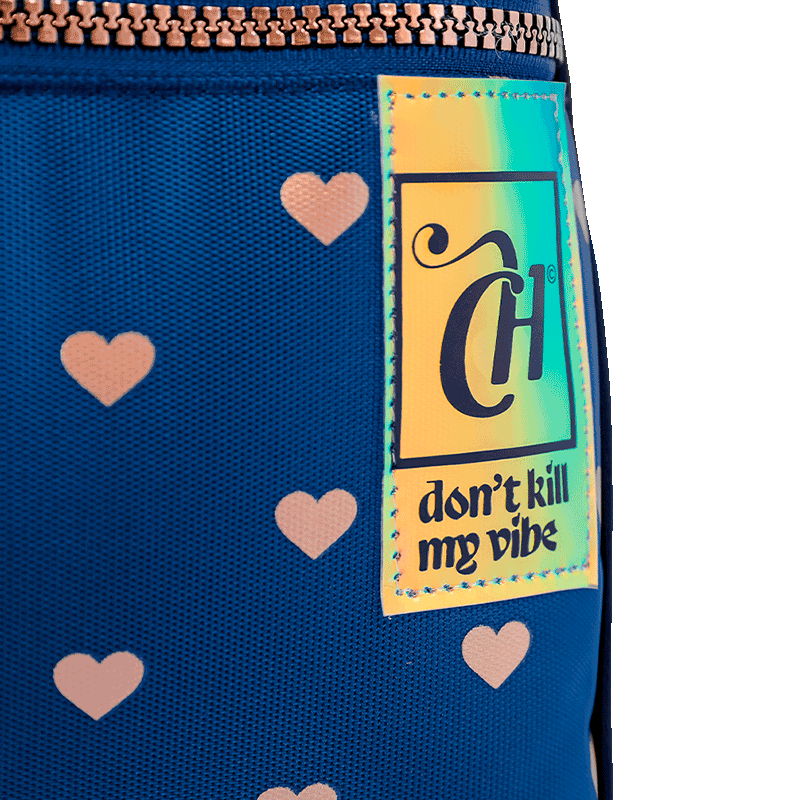 Mochila Grande 2 Compartimentos Capricho Wishes - Azul