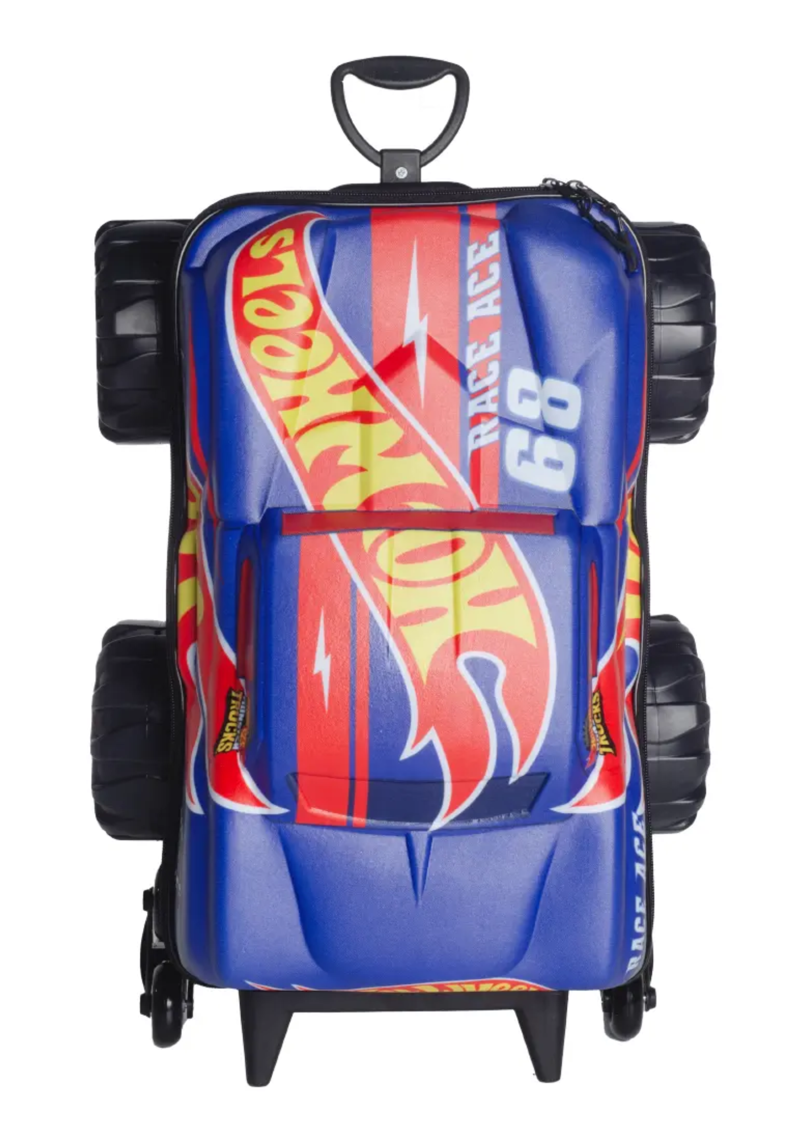 Kit Mochila Hotwheels Race Monster Truck Lancheira Rodinhas 3d Maxtoy