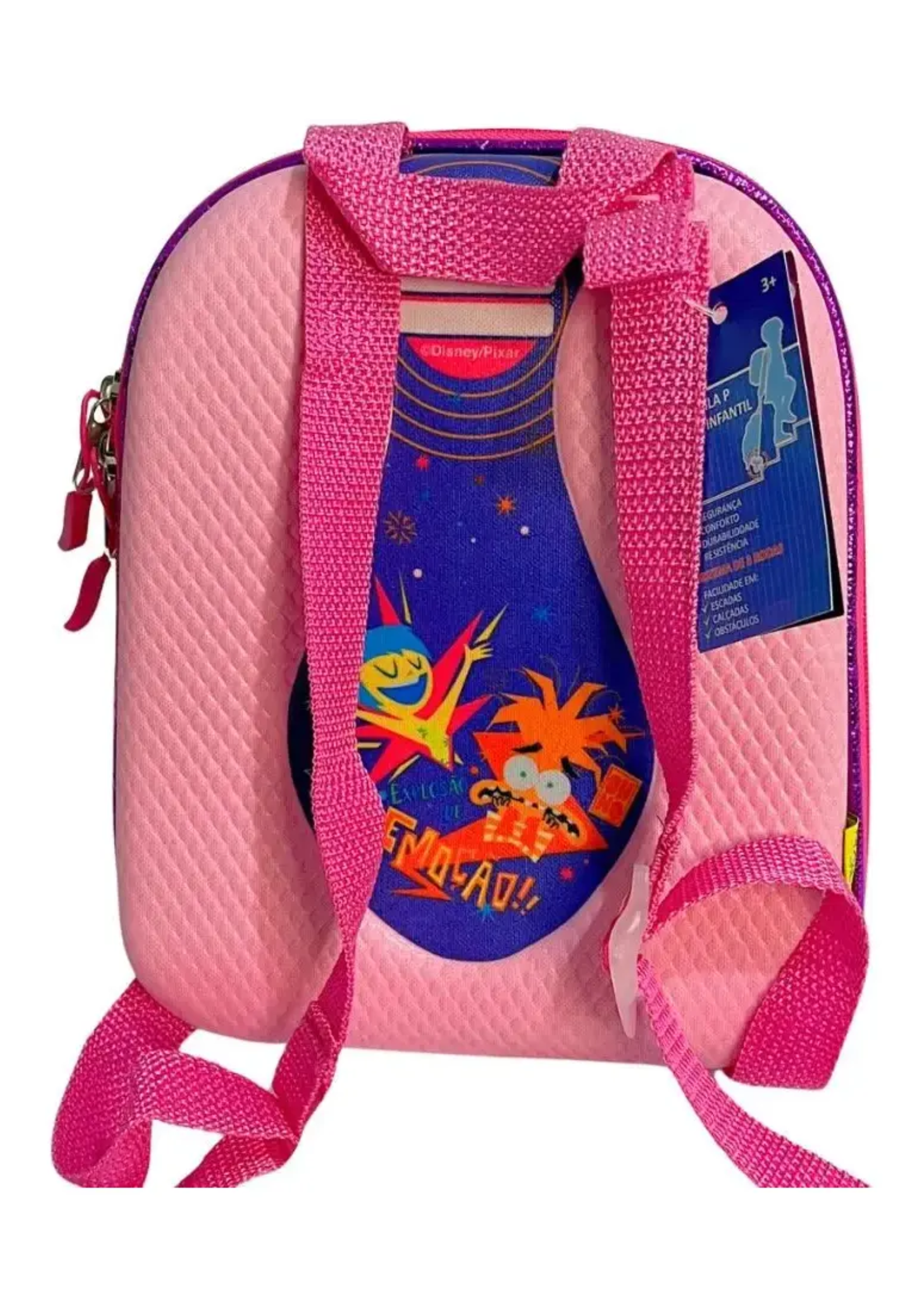 Kit Mochila Divertidamente Sala de Controle Escolar Lancheira Rodinha 3d