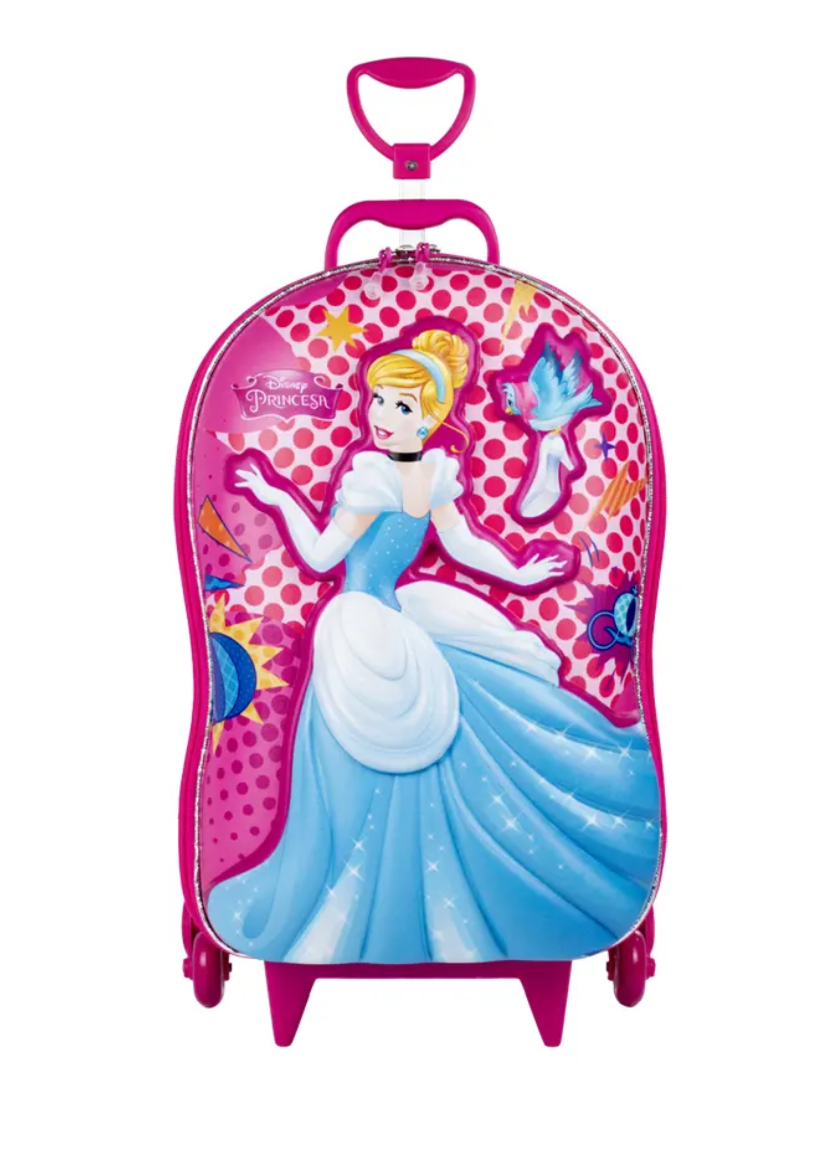 Conjunto Kit Mochila Escolar Cinderela Rodinha Lancheira 3d