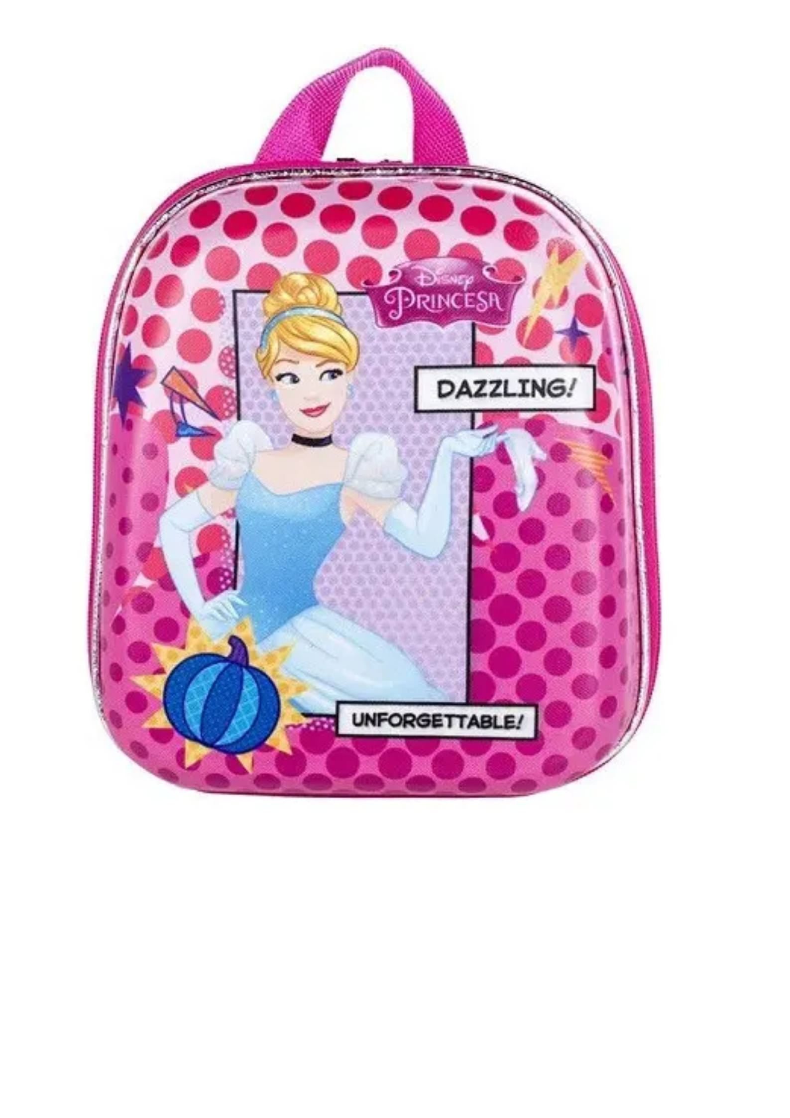 Conjunto Kit Mochila Escolar Cinderela Rodinha Lancheira 3d