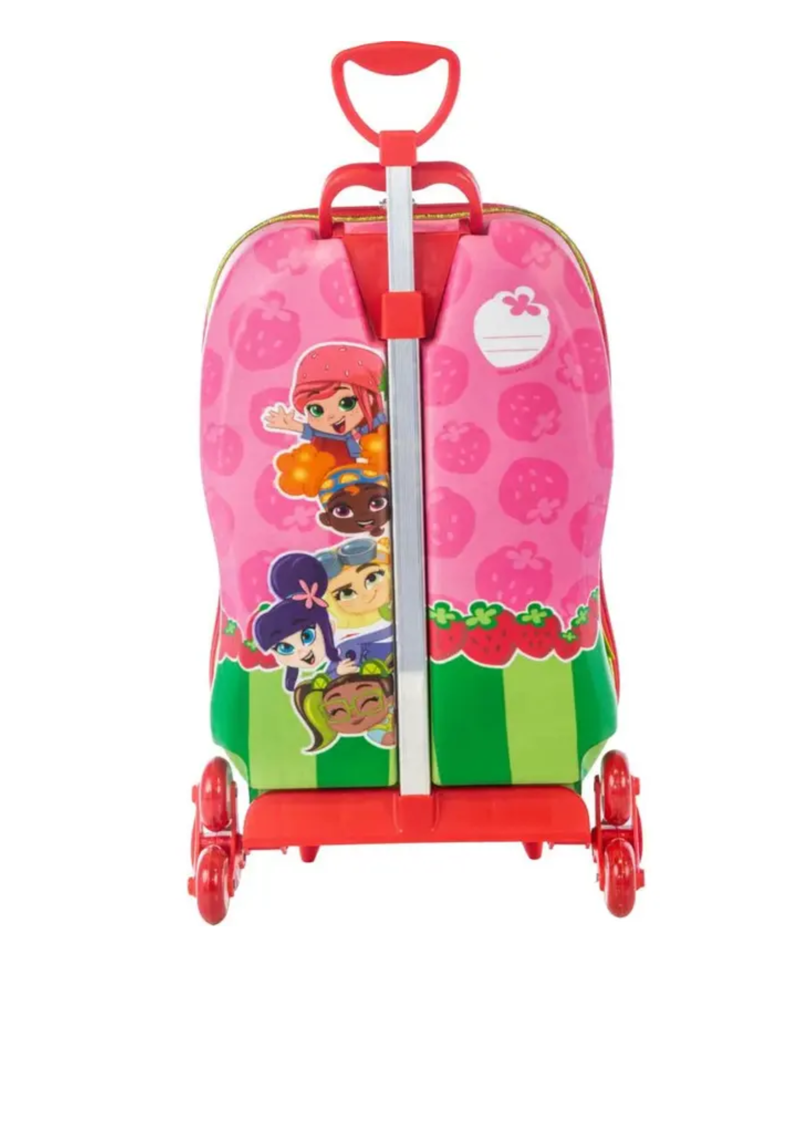 Mochila Moranguinho 3d Maxtoy Rodinha Tripla Lancheira