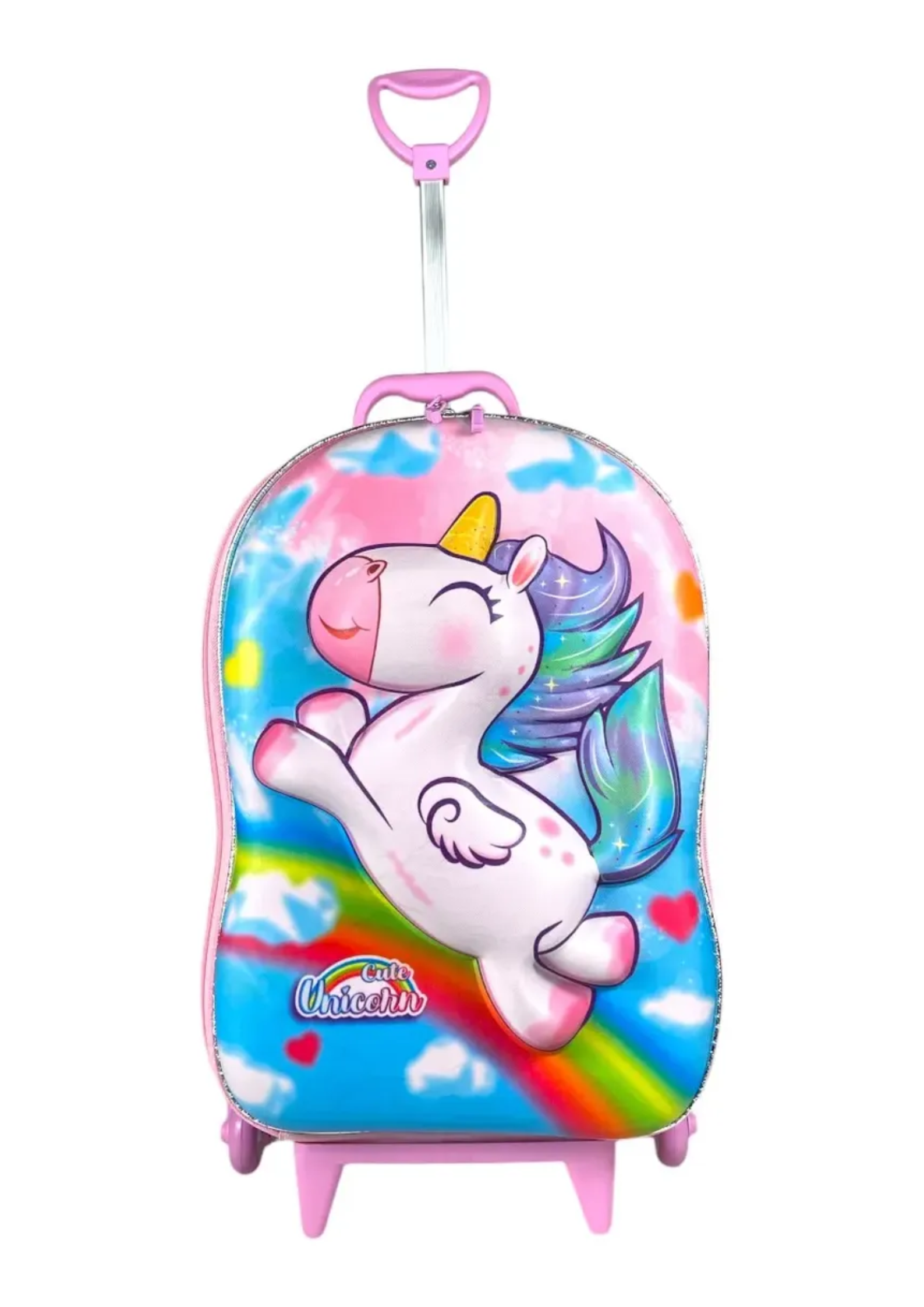 Mochila Escolar Unicórnio Com Lancheira Infantil Kit 3d