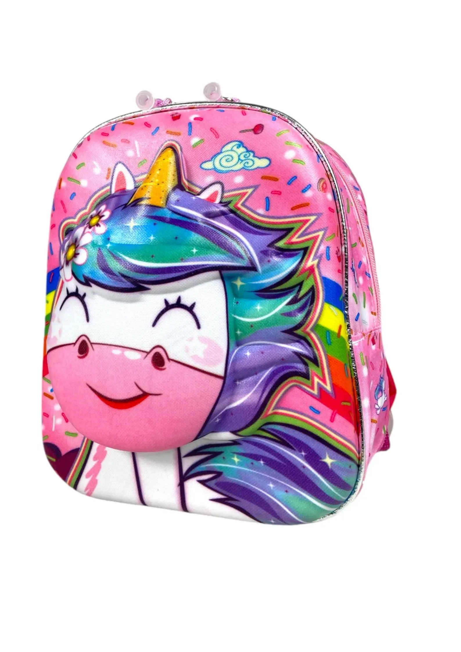 Mochila Escolar Unicórnio Com Lancheira Infantil Kit 3d