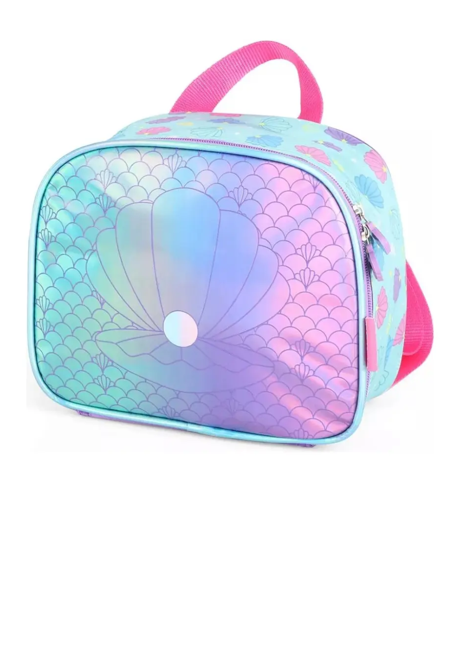 Kit Mochila Escolar Meninas Sweet Concha Sereia Rodinhas