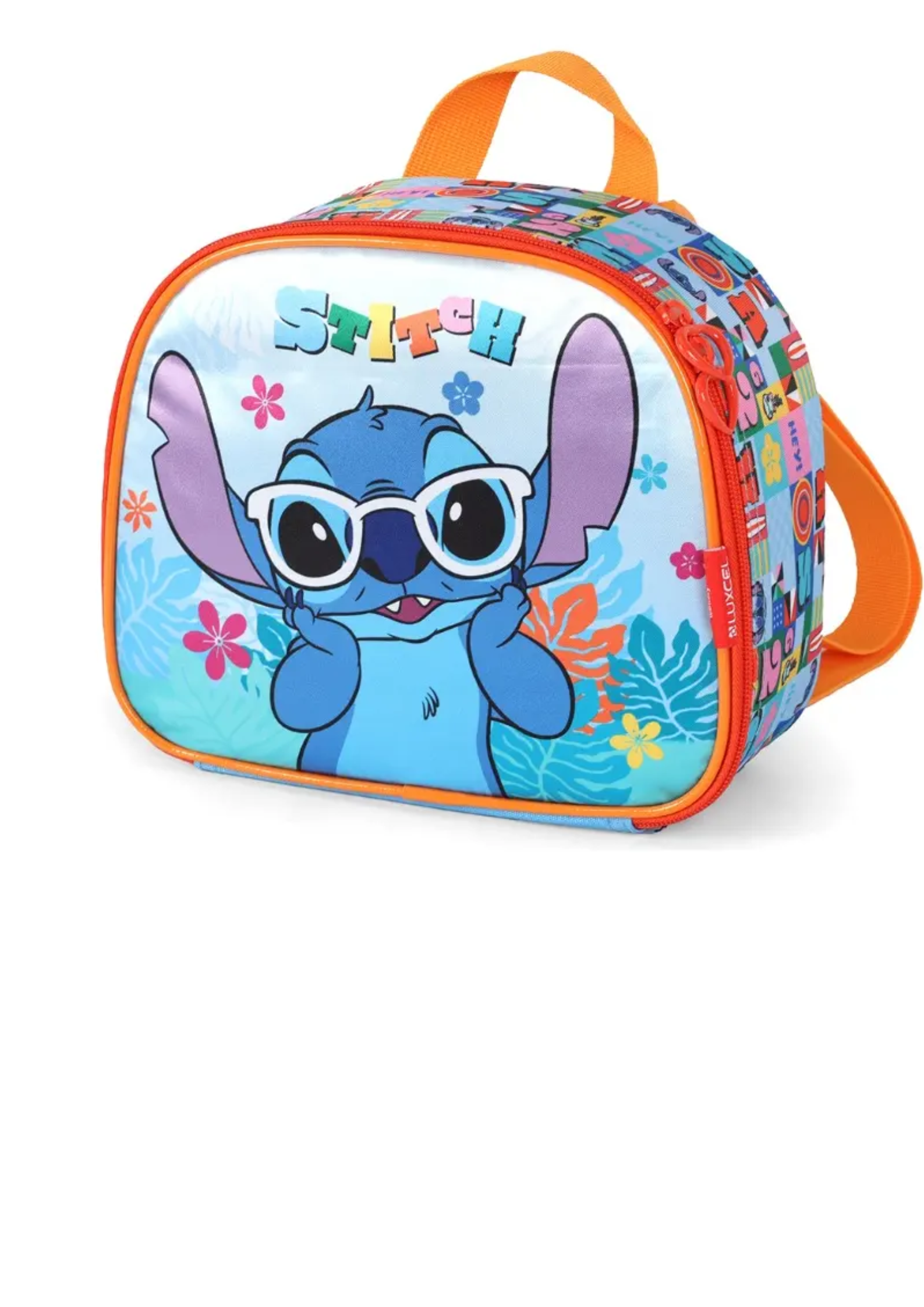 Mochilete Com Rodas E Lancheira Luxcel Stitch Ic42392sc Azul Liso