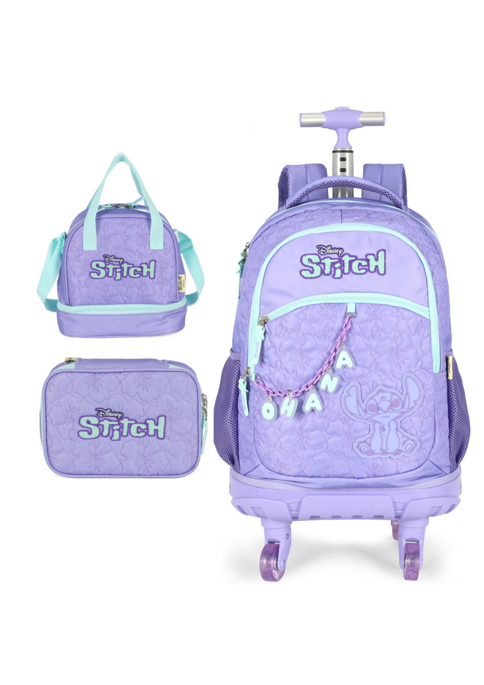 Kit Escolar Juvenil 4 Rodas - Stitch