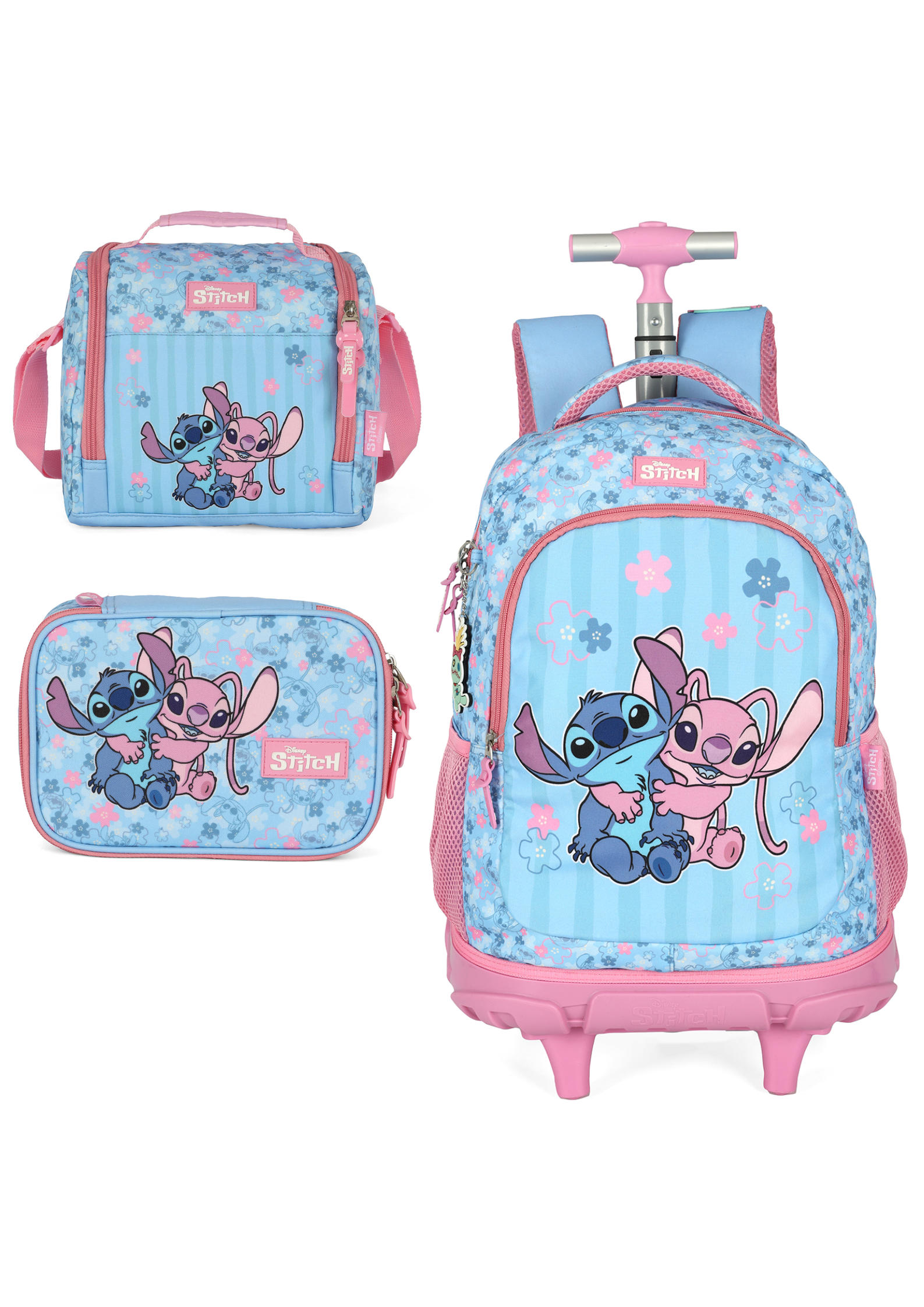 Kit Escolar Juvenil Azul Claro - Stitch