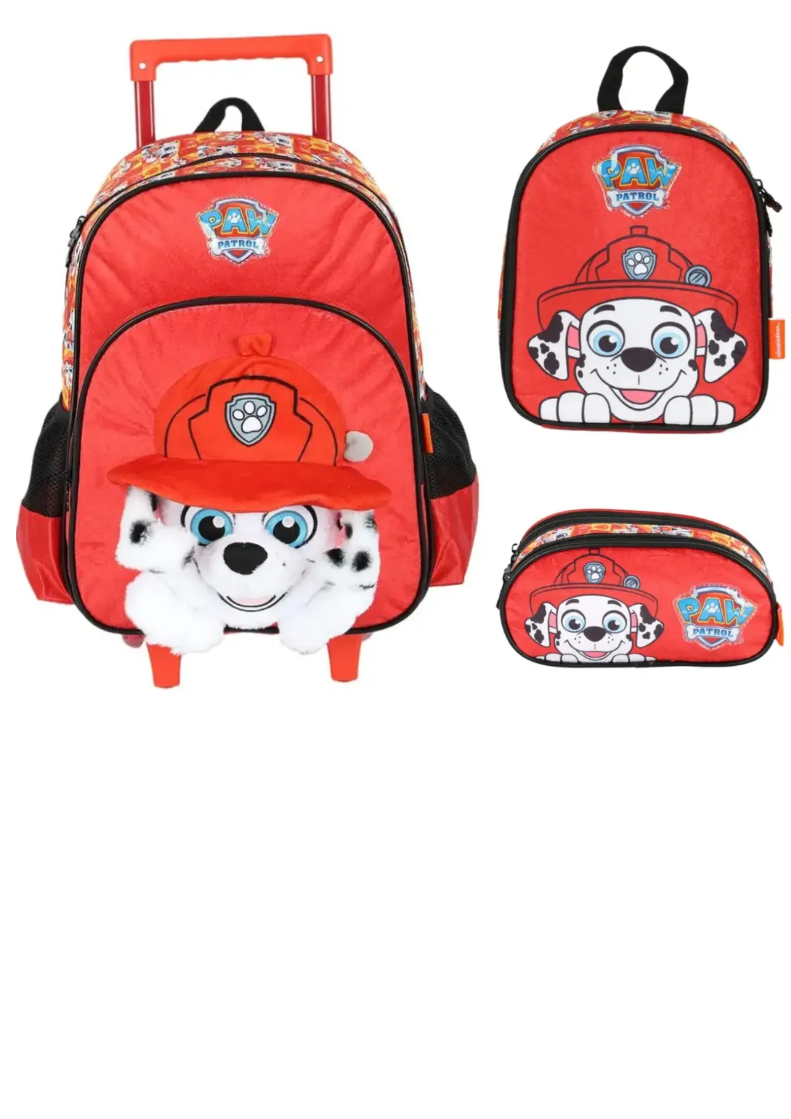 Kit Mochila Rodas Lancheira Estojo Triplo Patrulha Cani