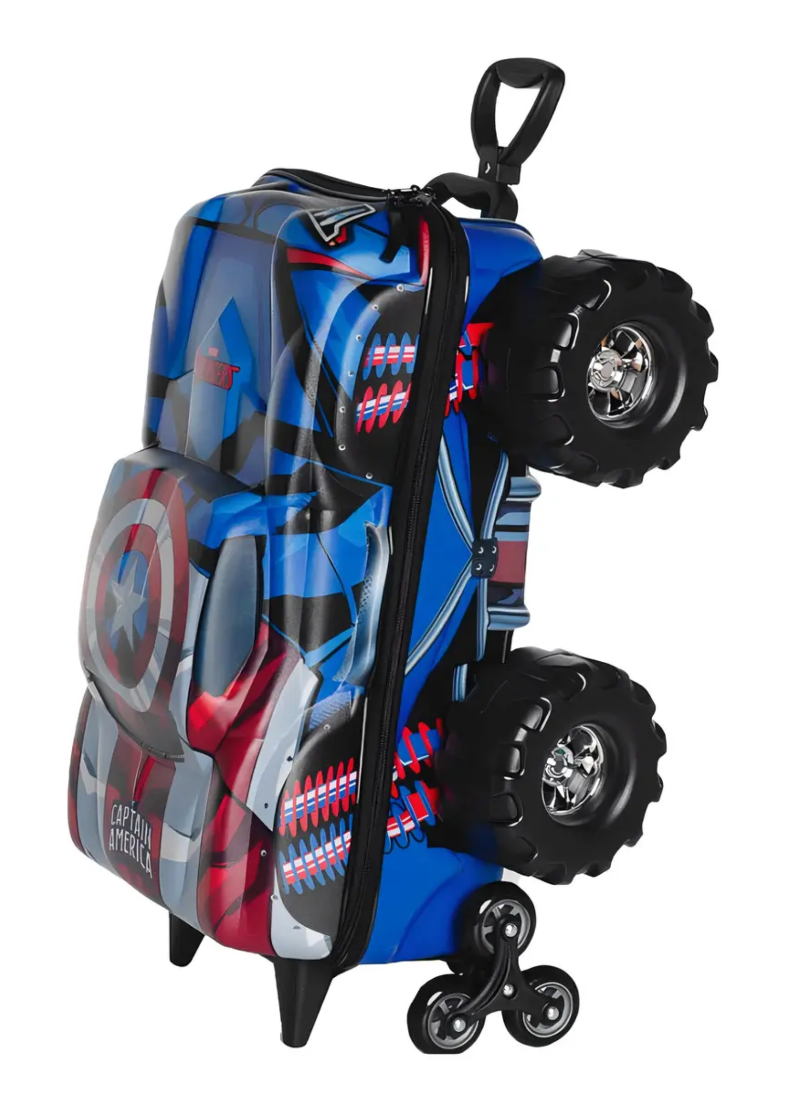 Mochila Infantil 3d Capitão América Monster Trucks Diplomata
