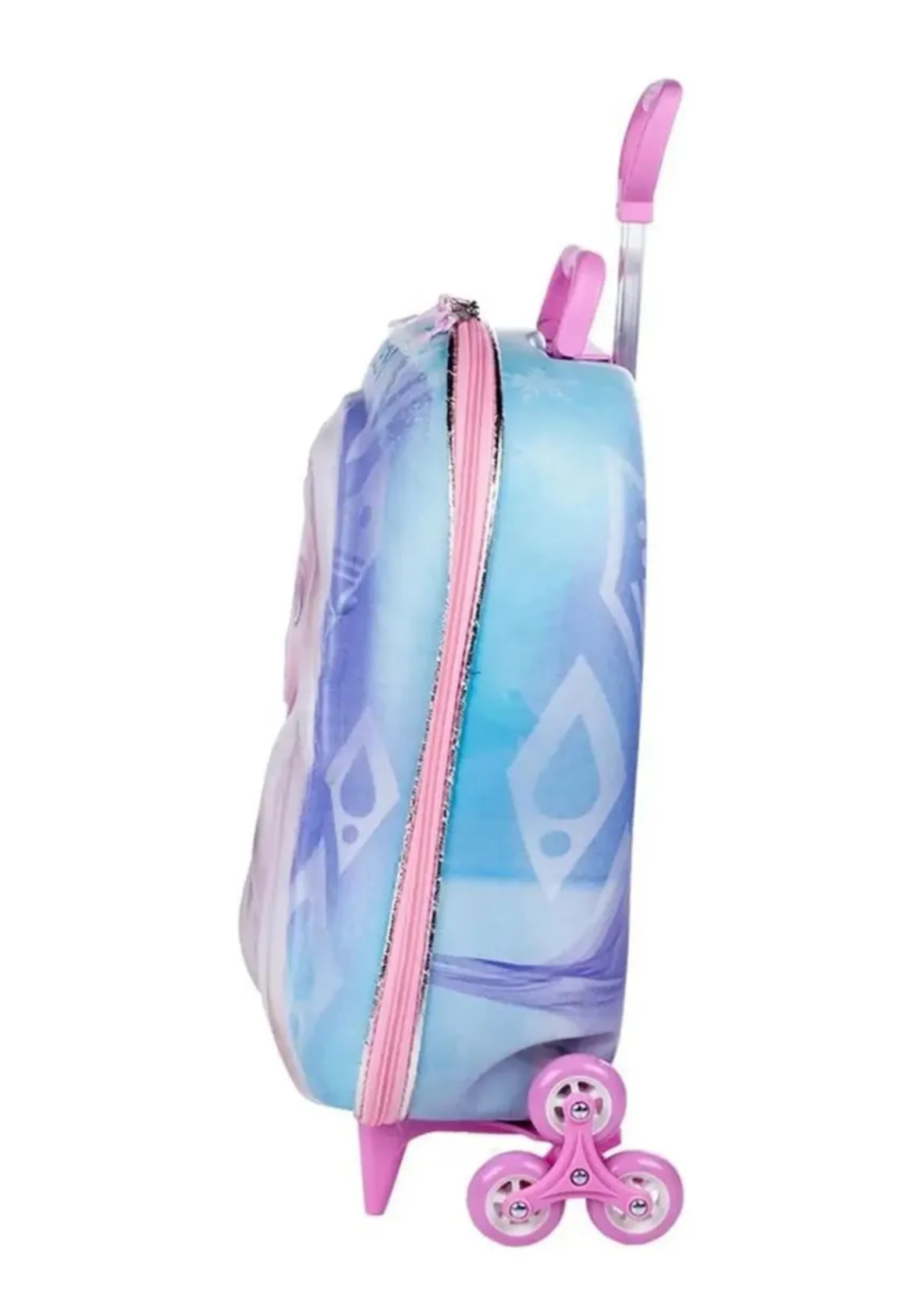 Kit Mochila Maxtoy Rodinha Tripla Frozen Elsa 3d Azul Elsa