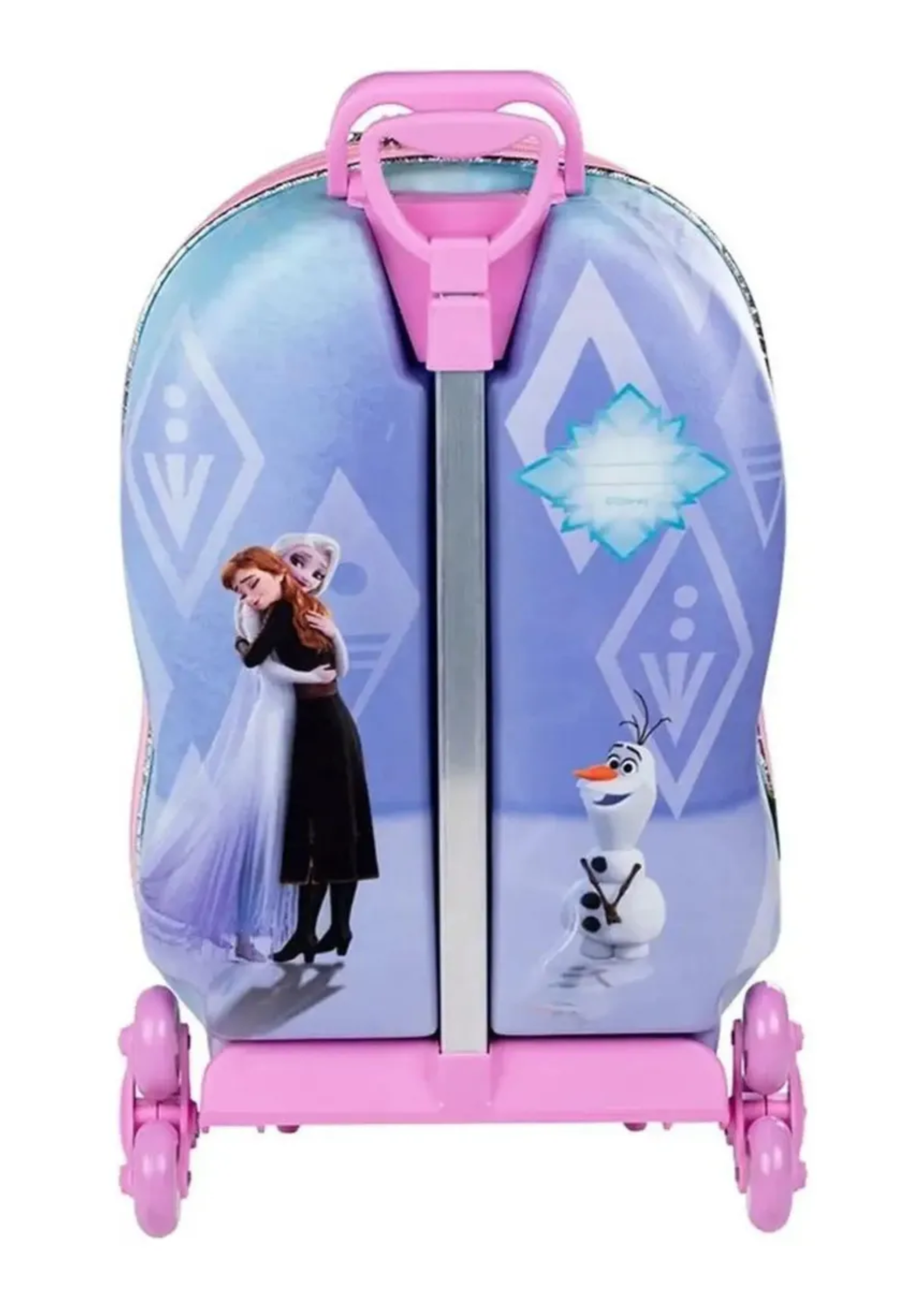 Kit Mochila Maxtoy Rodinha Tripla Frozen Elsa 3d Azul Elsa