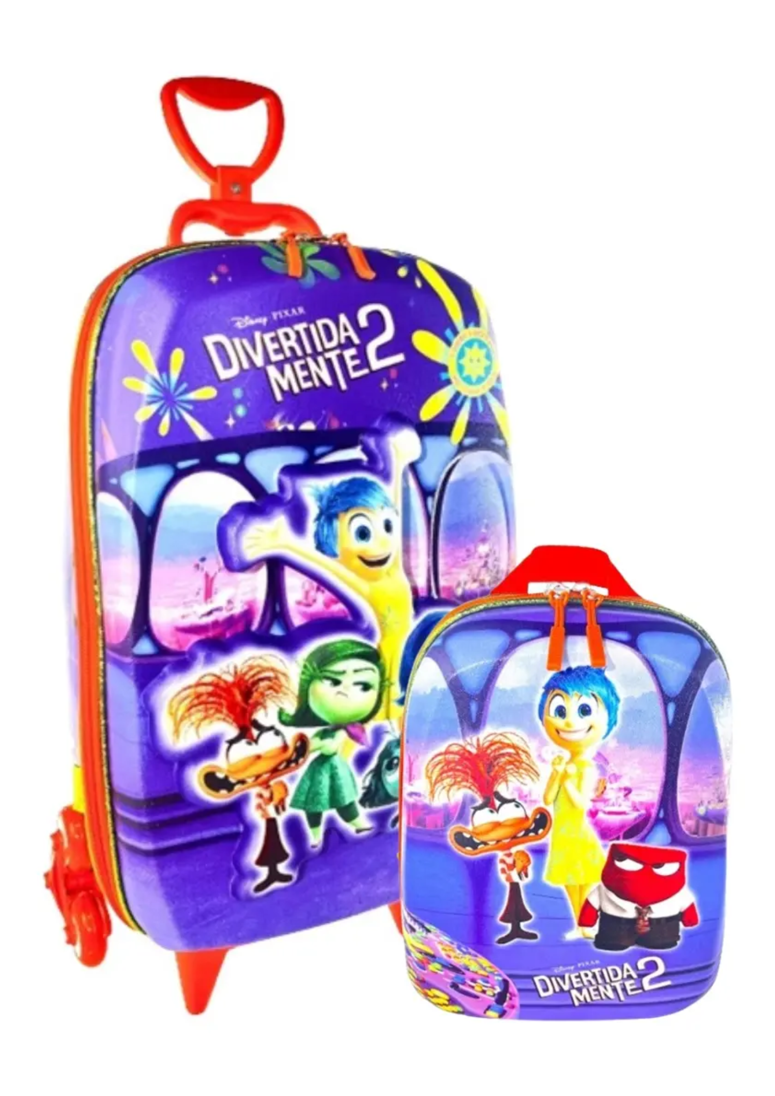 Kit Mochila Escolar Divertidamente Sala Controle Lancheira